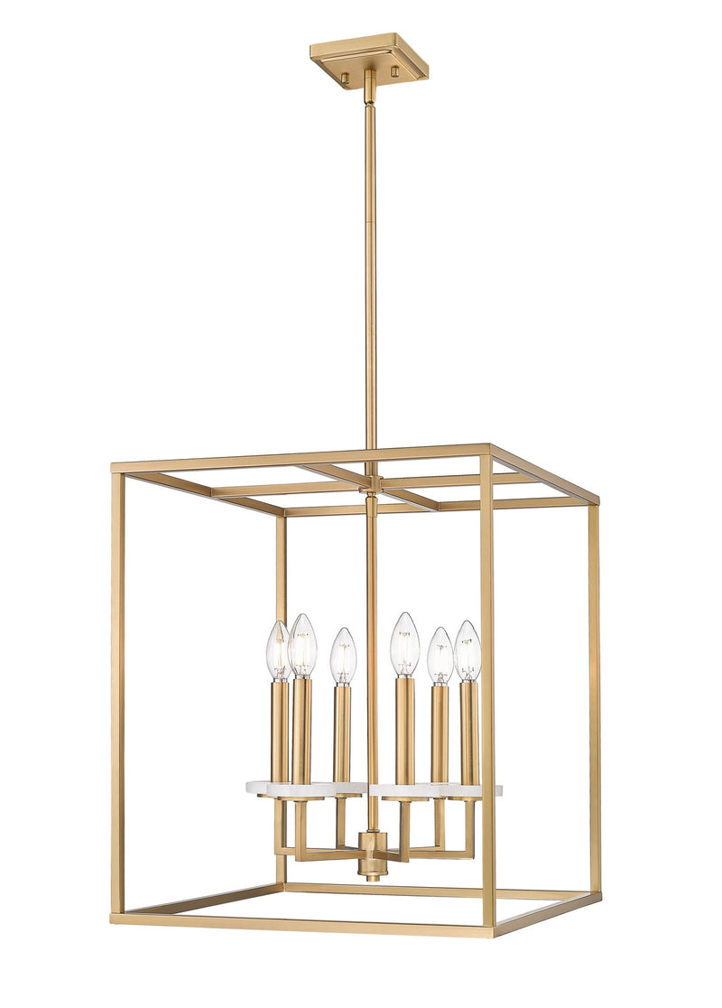 Z-Lite 6100-21MGLD Six Light Chandelier, Mordern Gold