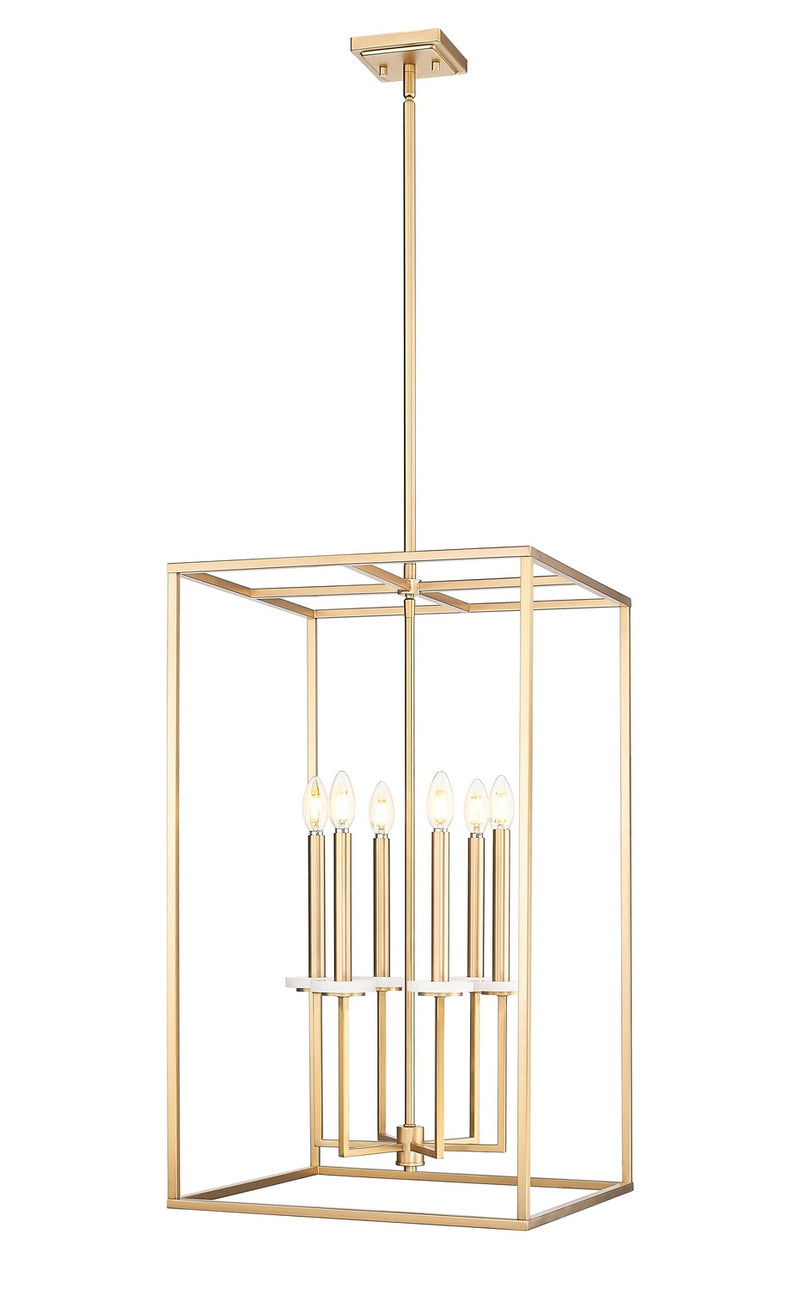 Z-Lite 6100-32MGLD Six Light Chandelier, Mordern Gold