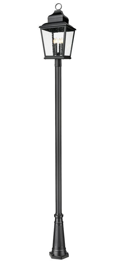 Z-Lite 5029PHXLR-5011P-BK Four Light Outdoor Post Mount, Sand Black