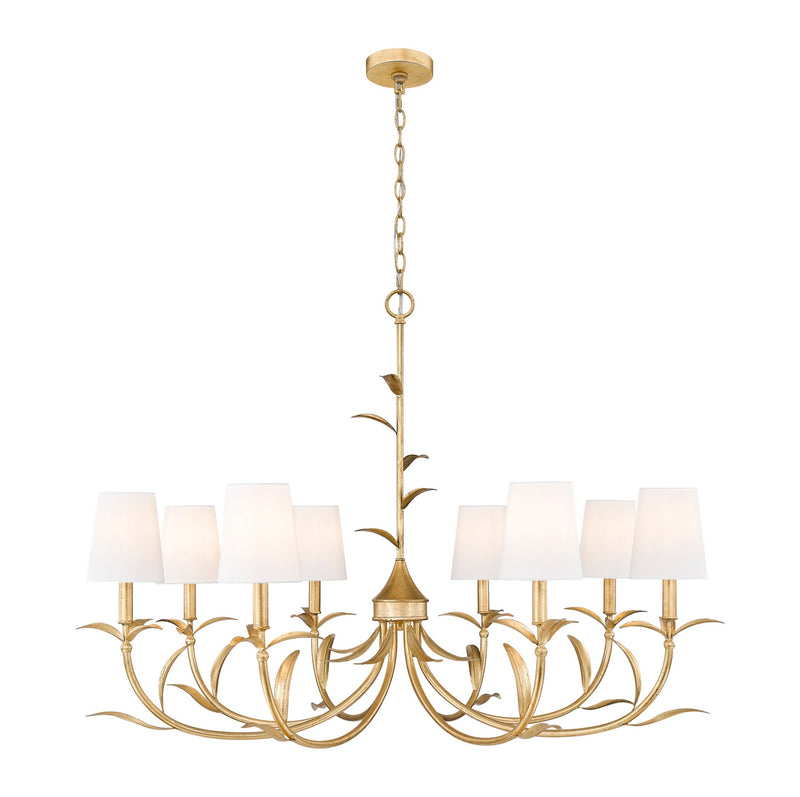 Z-Lite 830-42GLF Eight Light Chandelier, Gold Leaf