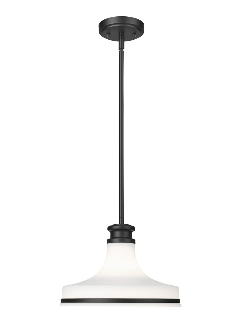Z-Lite 831P12-MB One Light Pendant, Matte Black