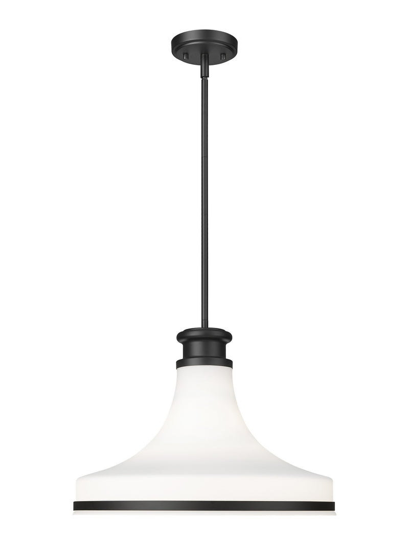 Z-Lite 831P18-MB One Light Pendant, Matte Black