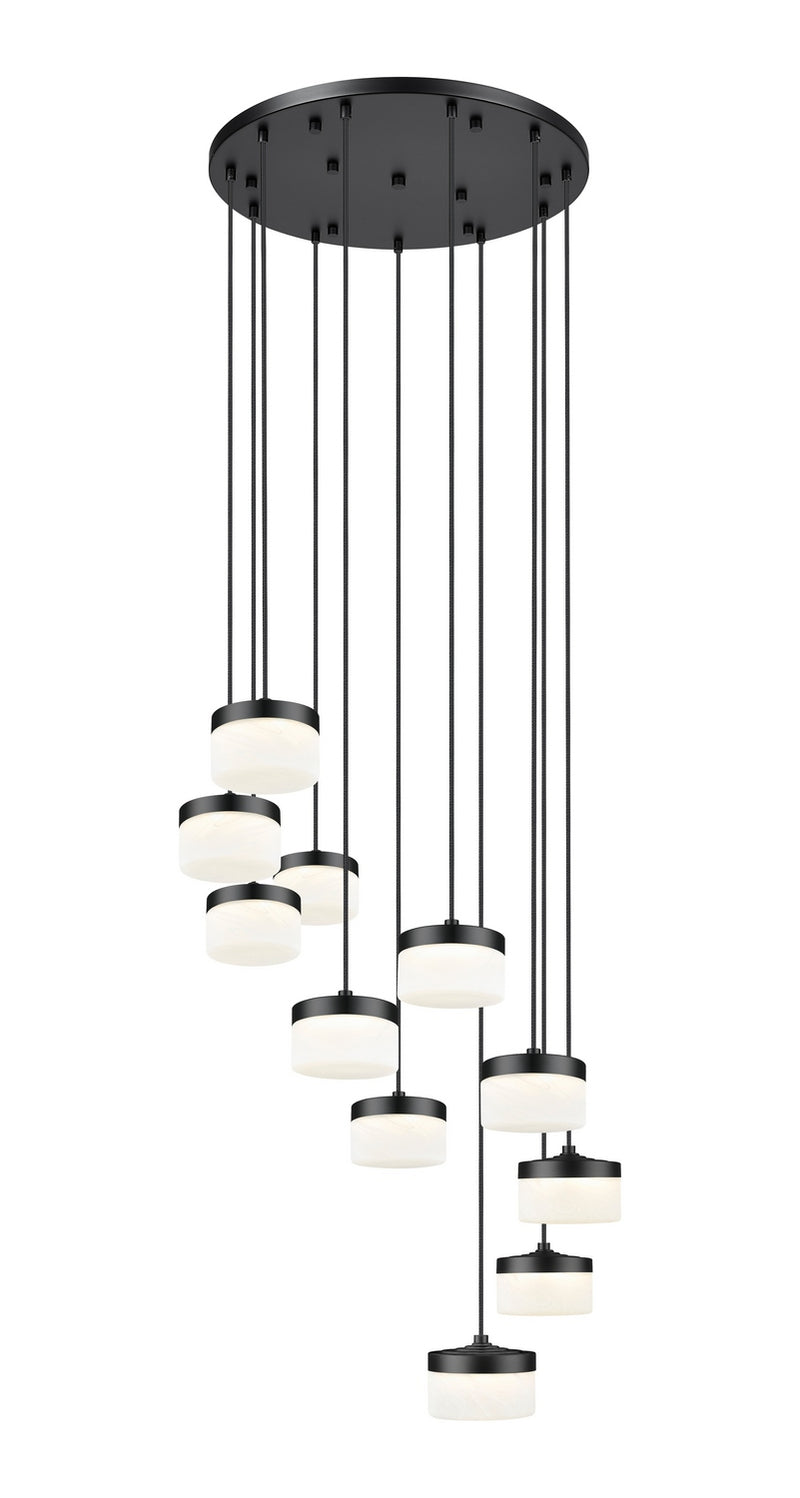 Z-Lite 827P6-11R-MB-LED LED Chandelier, Matte Black