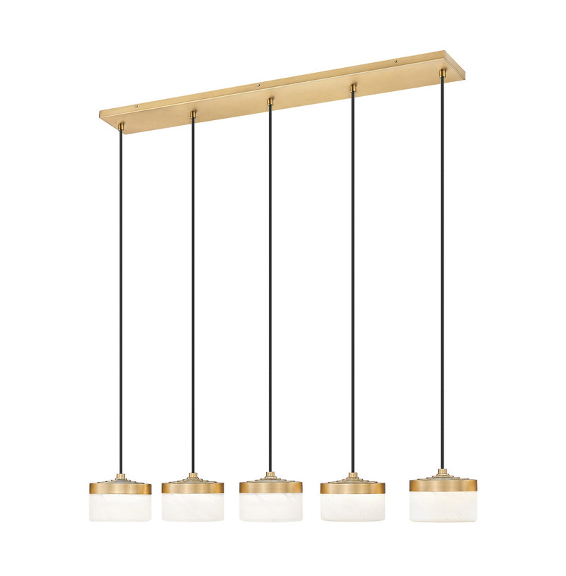 Z-Lite 827P6-5L-MGLD-LED LED Linear Chandelier, Modern Gold