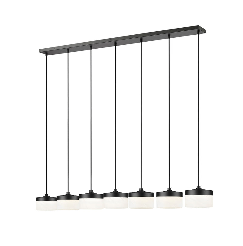Z-Lite 827P6-7L-MB-LED LED Linear Chandelier, Matte Black