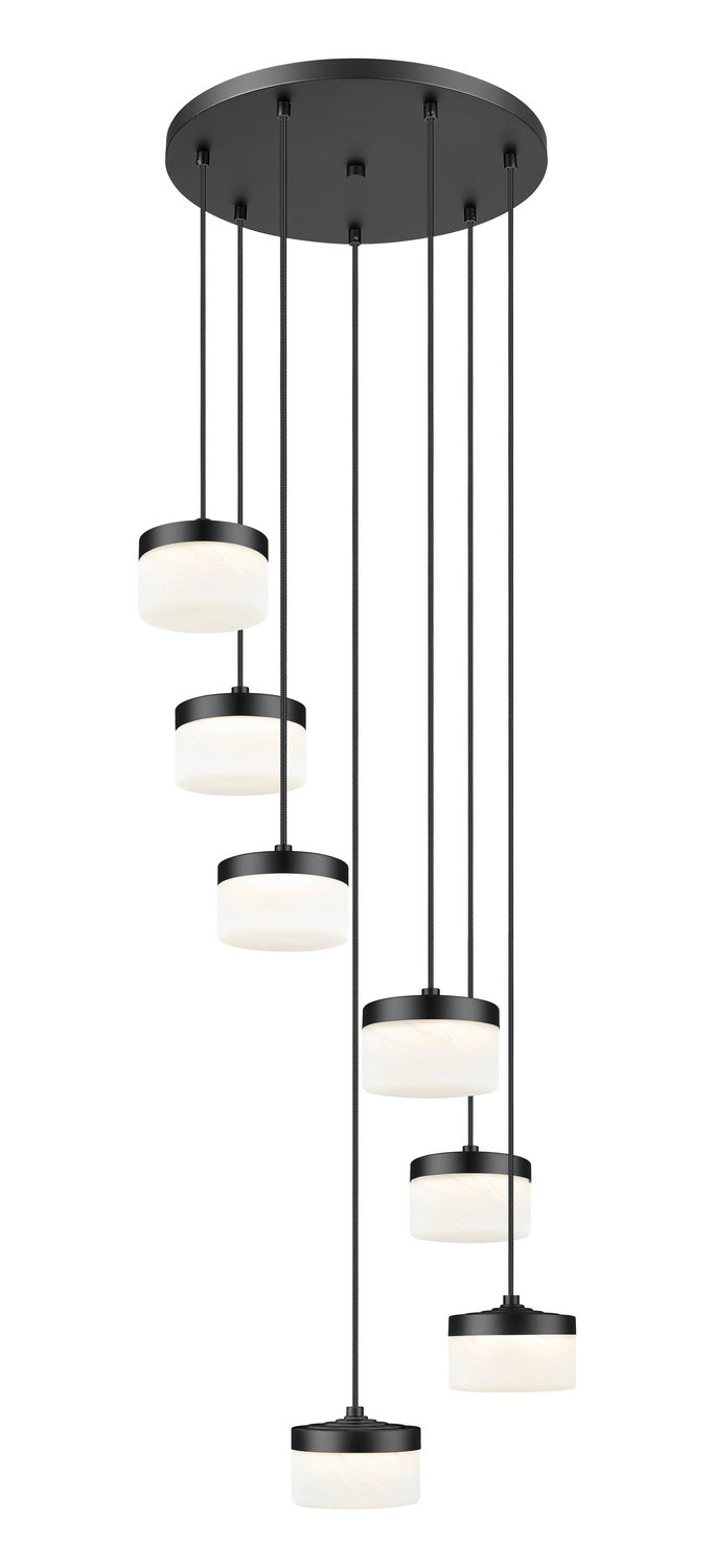 Z-Lite 827P6-7R-MB-LED LED Chandelier, Matte Black