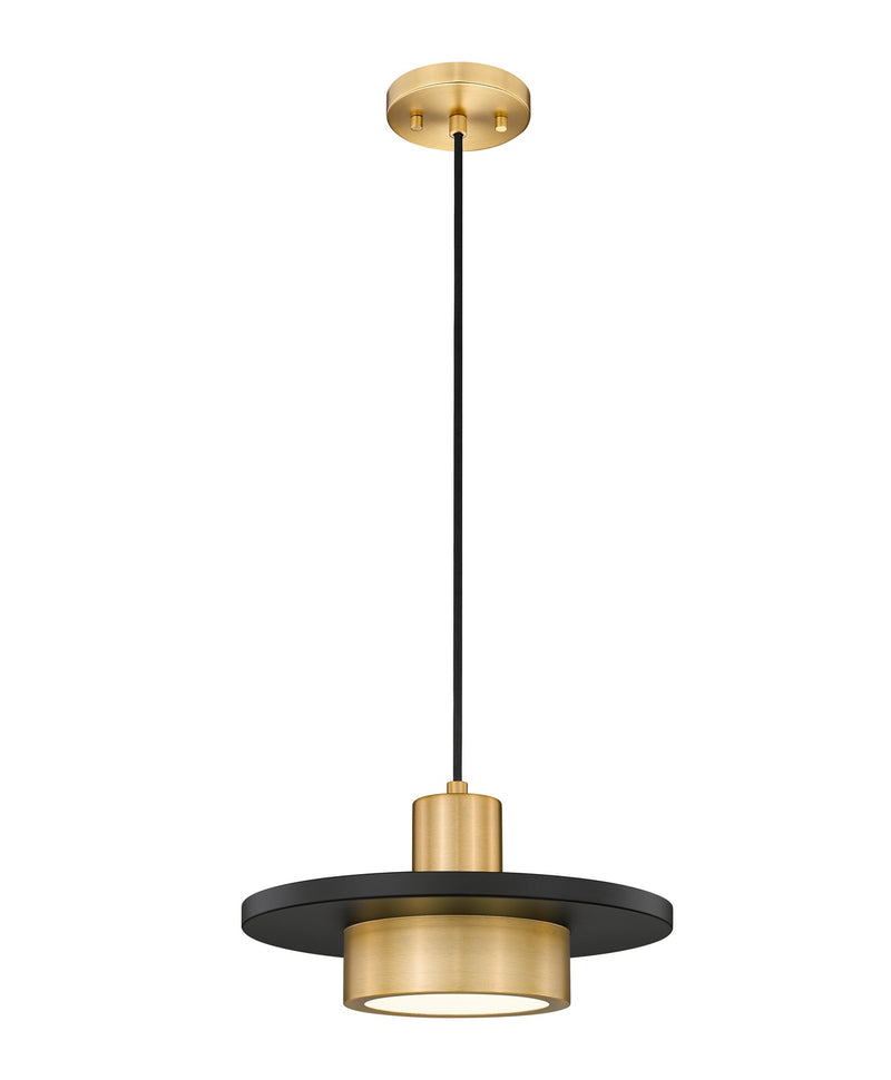 Z-Lite 829P12-MB-MGLD-LED LED Pendant, Matte Black + Modern Gold