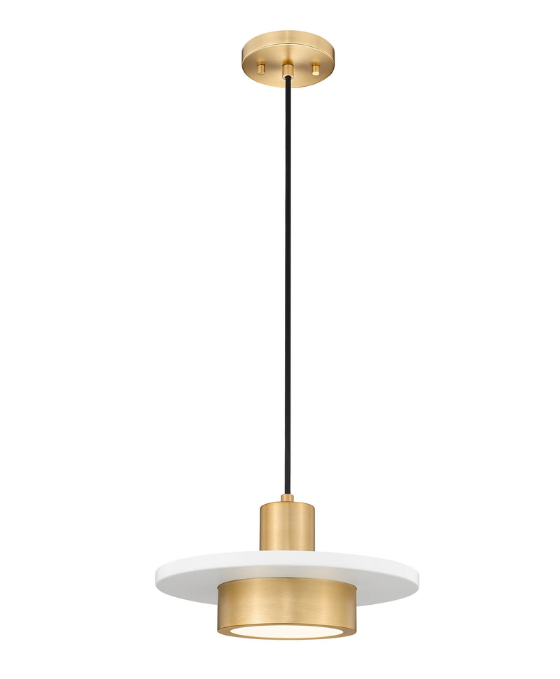 Z-Lite 829P12-MW-MGLD-LED LED Pendant, Matte White + Modern Gold