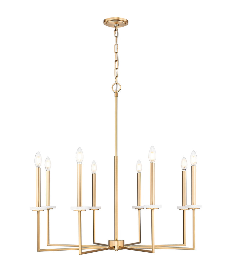 Z-Lite 6100-8MGLD Eight Light Chandelier, Mordern Gold