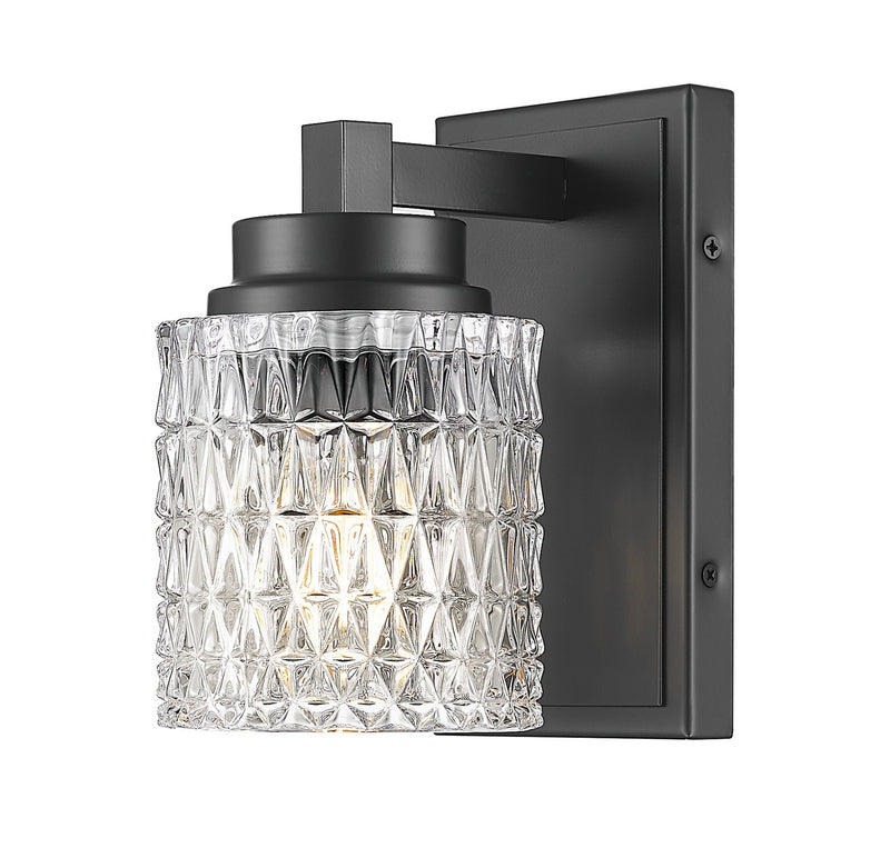 Z-Lite 6101-1S-MB One Light Wall Sconce, Matte Black