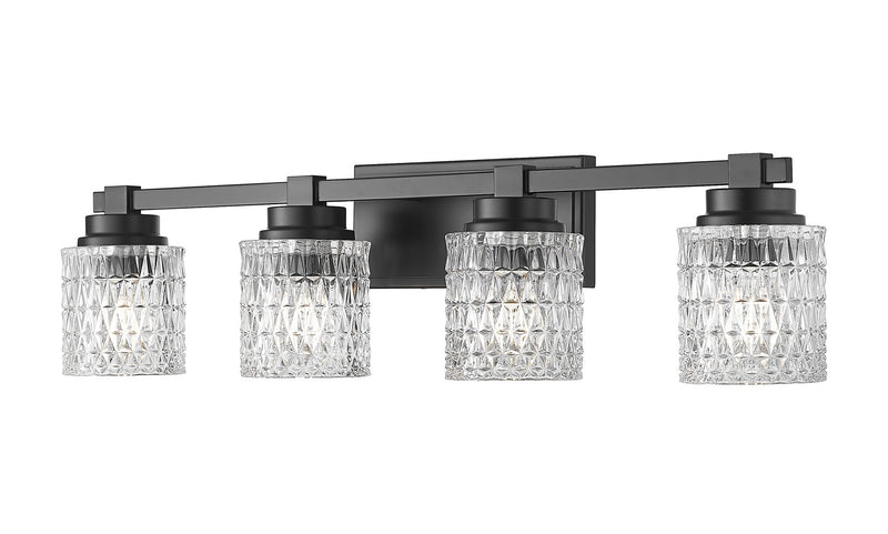 Z-Lite 6101-4V-MB Four Light Vanity, Matte Black