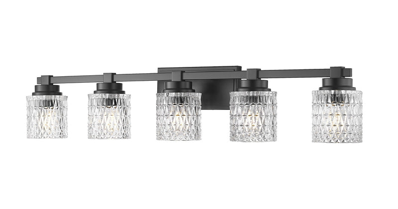 Z-Lite 6101-5V-MB Five Light Vanity, Matte Black