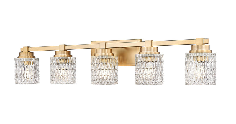 Z-Lite 6101-5V-MGLD Five Light Vanity, Modern Gold