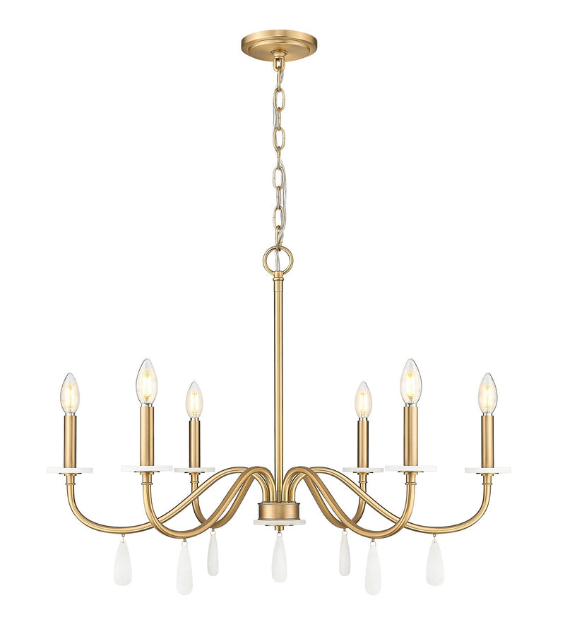 Z-Lite 6103-32MGLD Six Light Chandelier, Mordern Gold