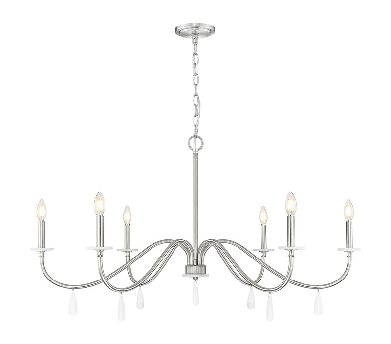 Z-Lite 6103-45BN Six Light Chandelier, Brushed Nickel