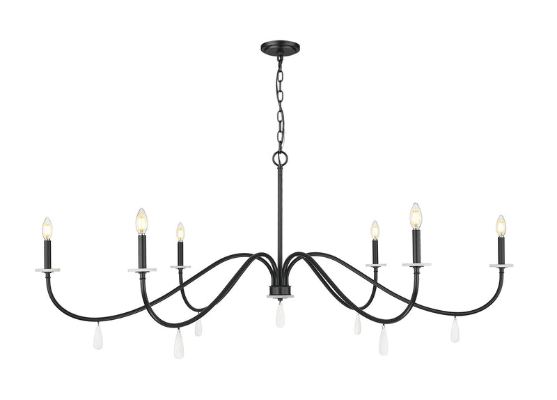 Z-Lite 6103-63MB Six Light Chandelier, Matte Black