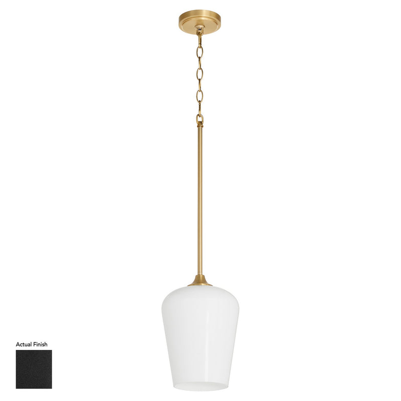 Quorum 3313-259 One Light Pendant, Matte Black