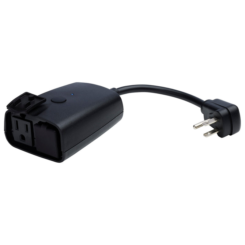 Satco S11281 15A Smart Outdoor Dual Plug, Matte Black