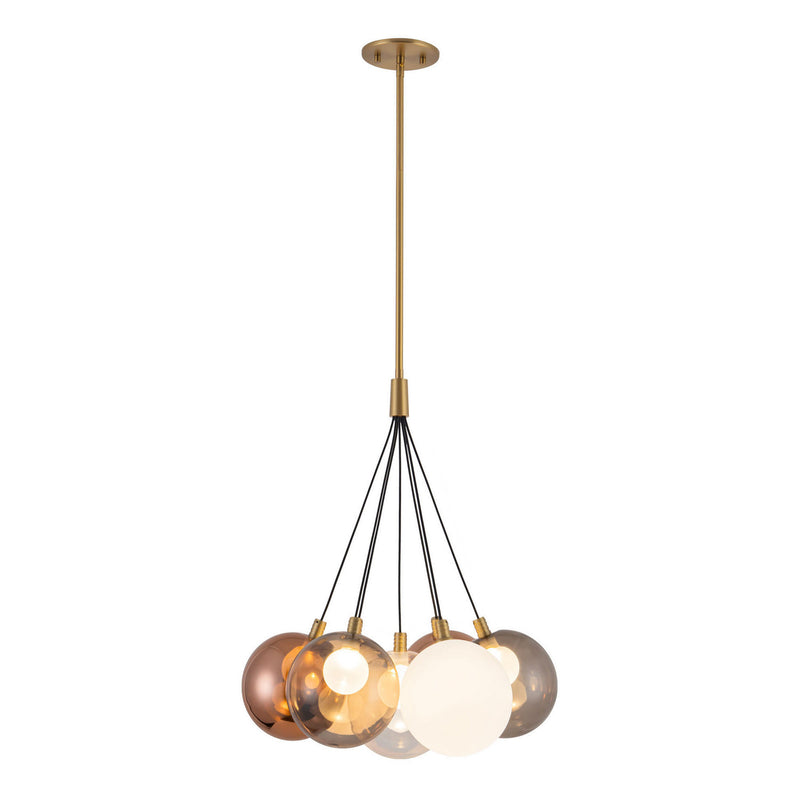 Kuzco Lighting CH3117-BG/MGL LED Chandelier, Brushed Gold/Mixed Glass