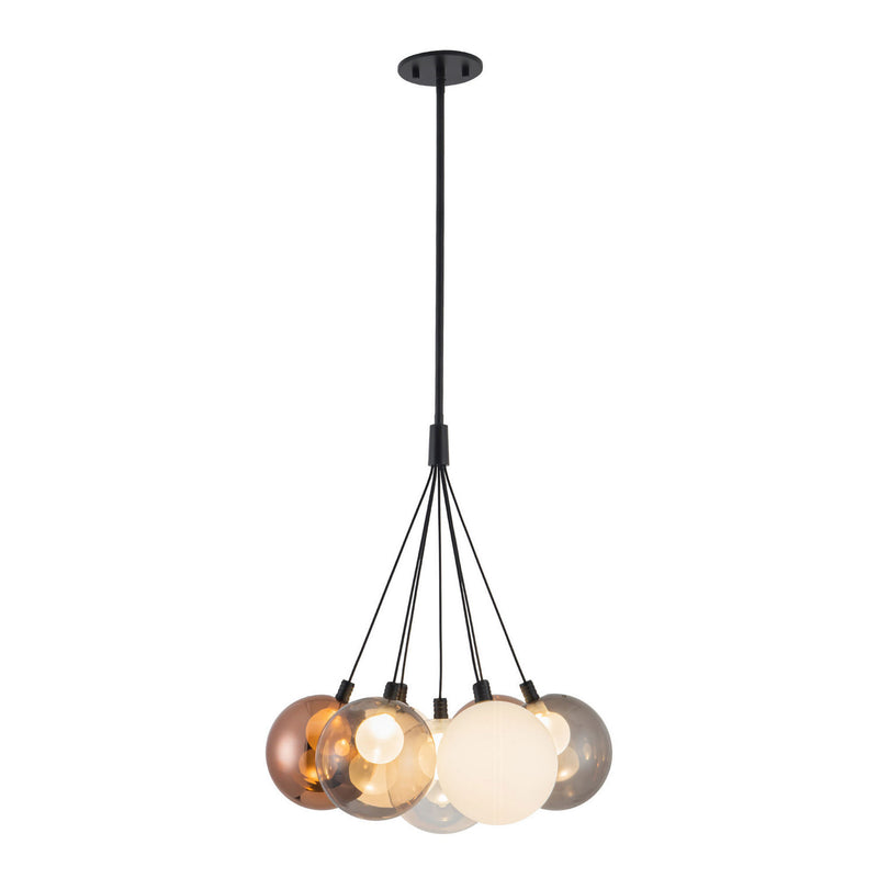 Kuzco Lighting CH3117-BK/MGL LED Chandelier, Black/Mixed Glass