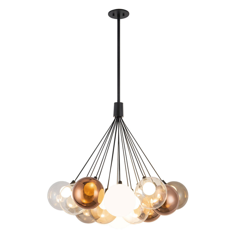 Kuzco Lighting CH3128-BK/MGL LED Chandelier, Black/Mixed Glass