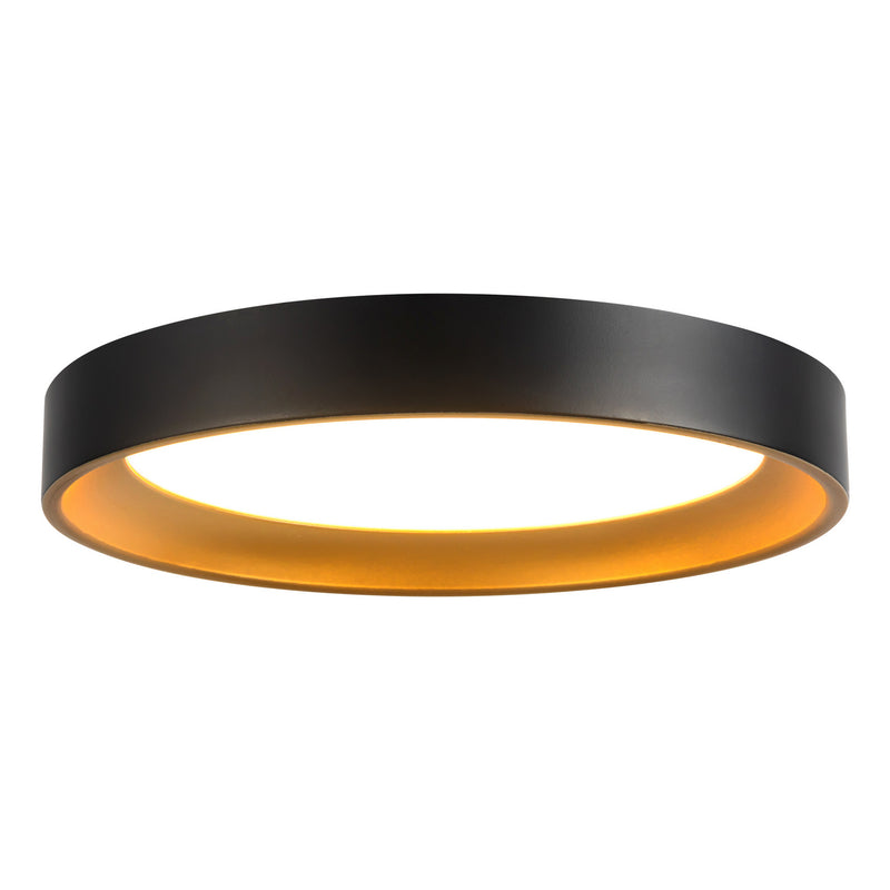 Kuzco Lighting FM0702609BKGD LED Flush Mount, Black/Gold