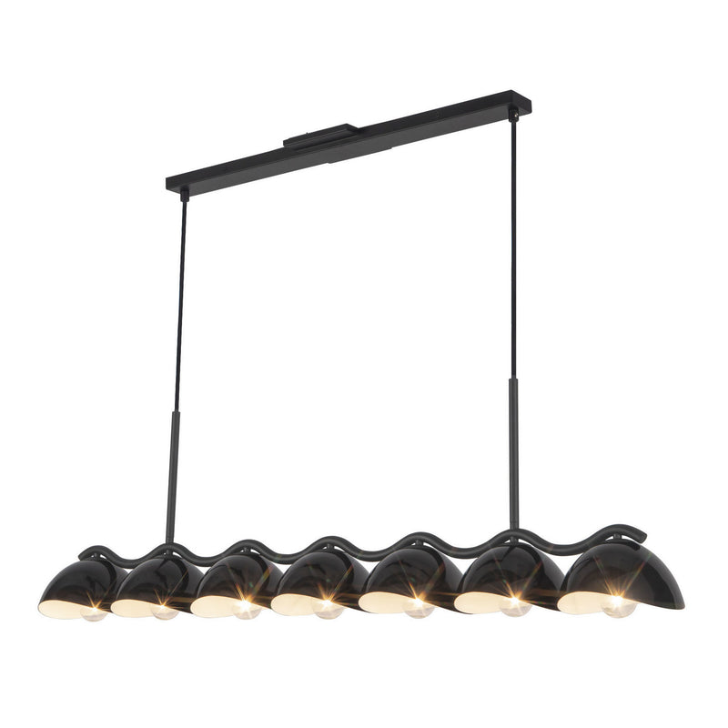 Kuzco Lighting LP57642-BK Seven Light Linear Pendant, Black