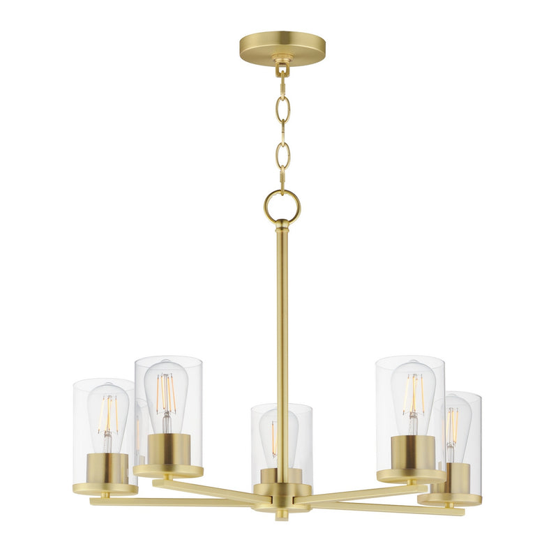Maxim 10286CLSBR Five Light Chandelier, Satin Brass