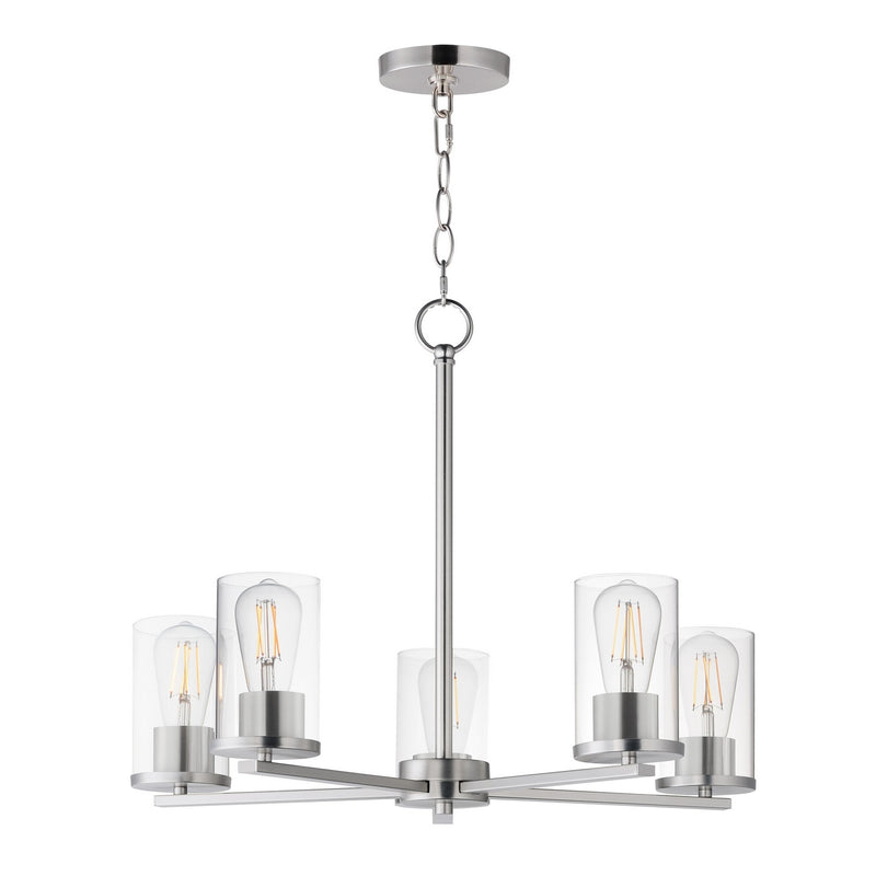 Maxim 10286CLSN Five Light Chandelier, Satin Nickel