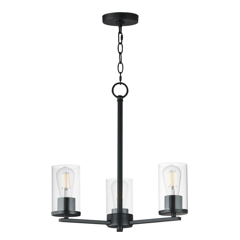 Maxim 10287CLBK Three Light Chandelier, Black