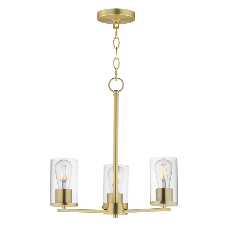 Maxim 10287CLSBR Three Light Chandelier, Satin Brass