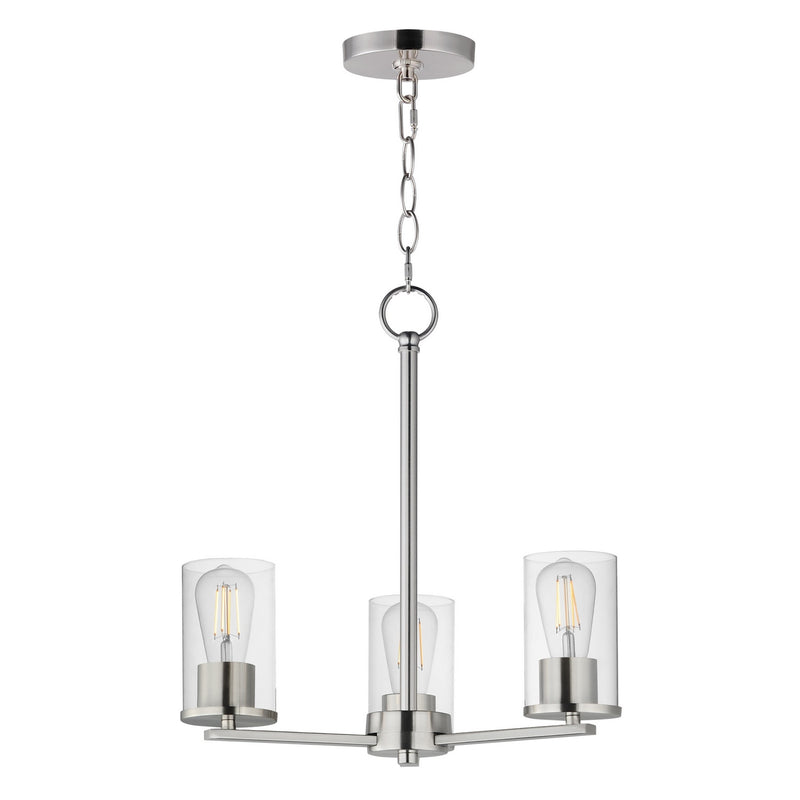 Maxim 10287CLSN Three Light Chandelier, Satin Nickel