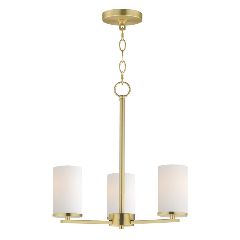 Maxim 10287SWSBR Three Light Chandelier, Satin Brass