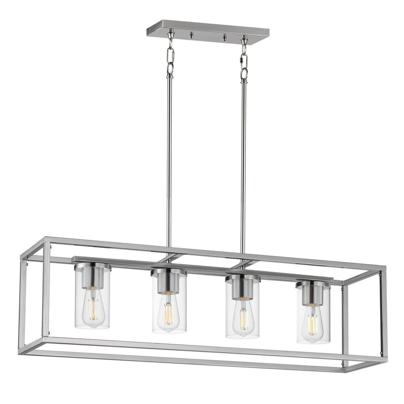 Maxim 10288CLSN Four Light Linear Pendant, Satin Nickel