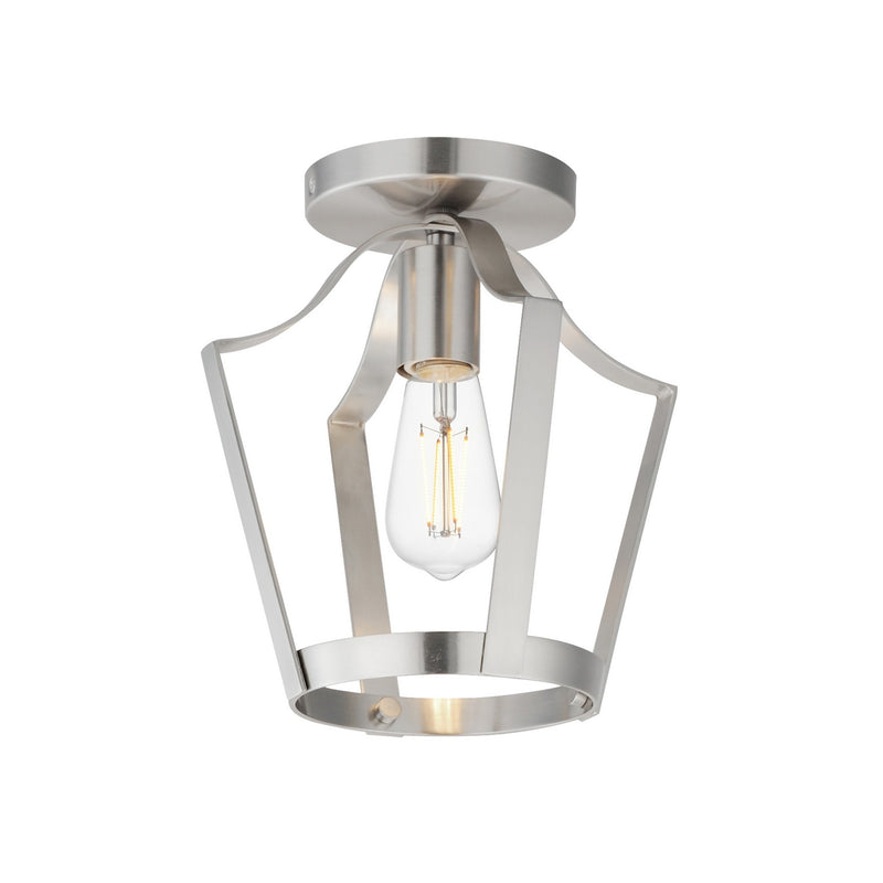 Maxim 10421SN One Light Pendant / Semi-Flush, Satin Nickel