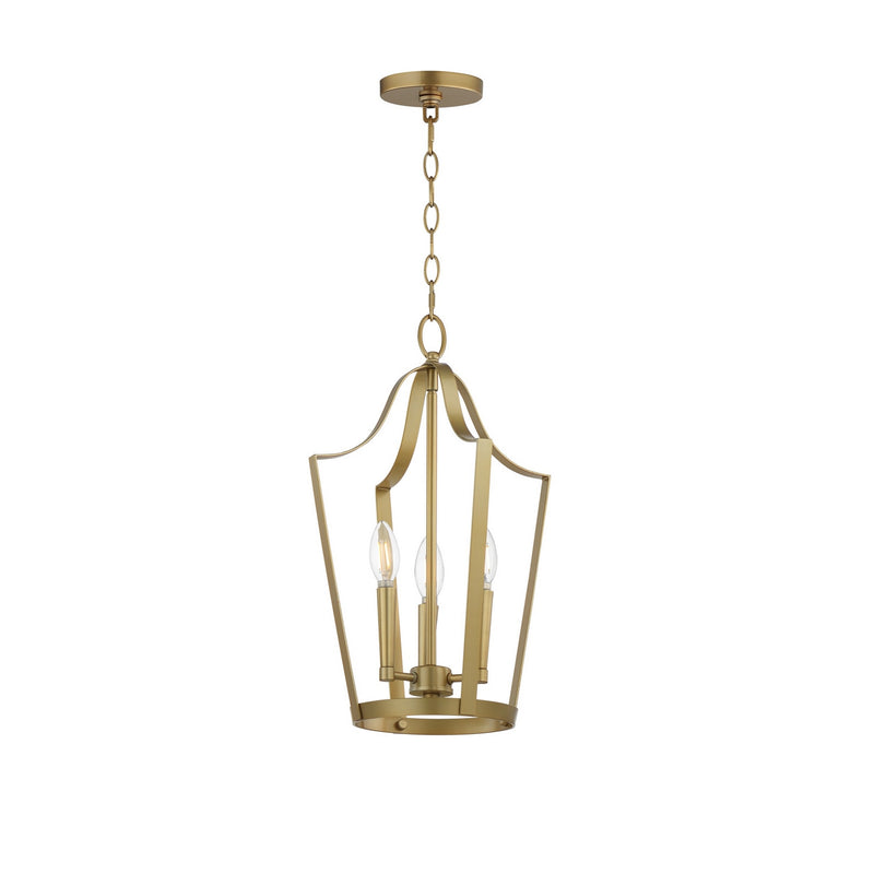 Maxim 10423NAB Three Light Pendant, Natural Aged Brass