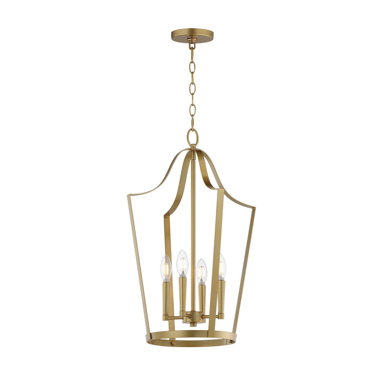Maxim 10424NAB Four Light Pendant, Natural Aged Brass