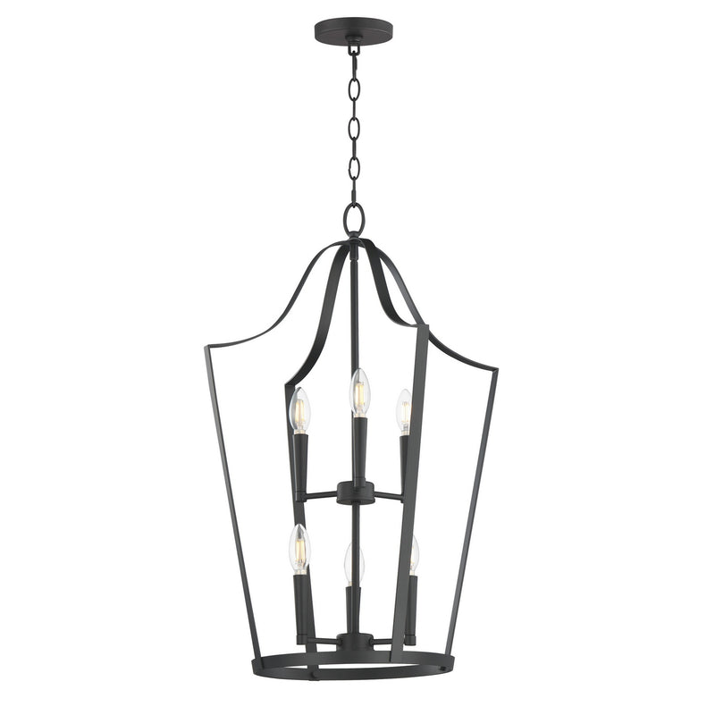 Maxim 10426BK Six Light Pendant, Black