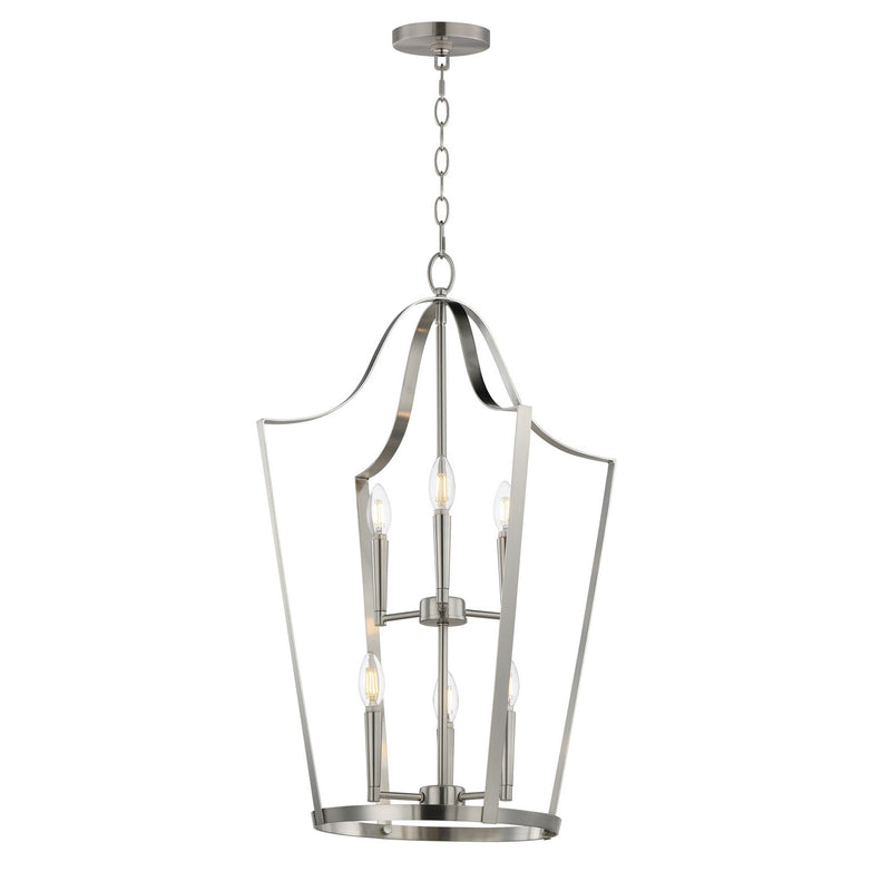 Maxim 10426SN Six Light Pendant, Satin Nickel