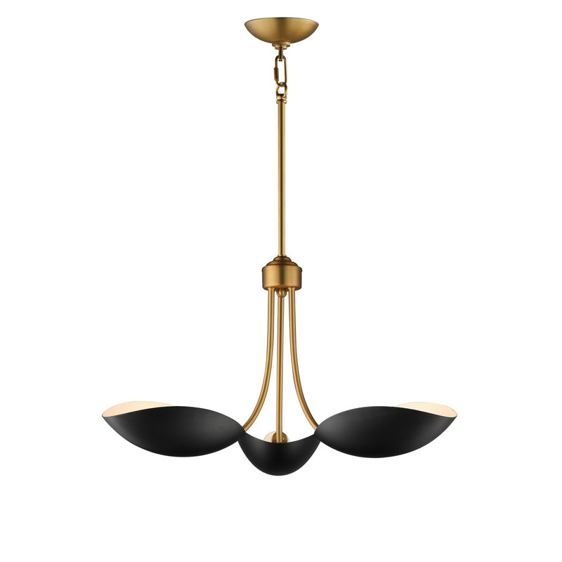 Maxim 10824BKNAB Three Light Pendant, Black / Natural Aged Brass