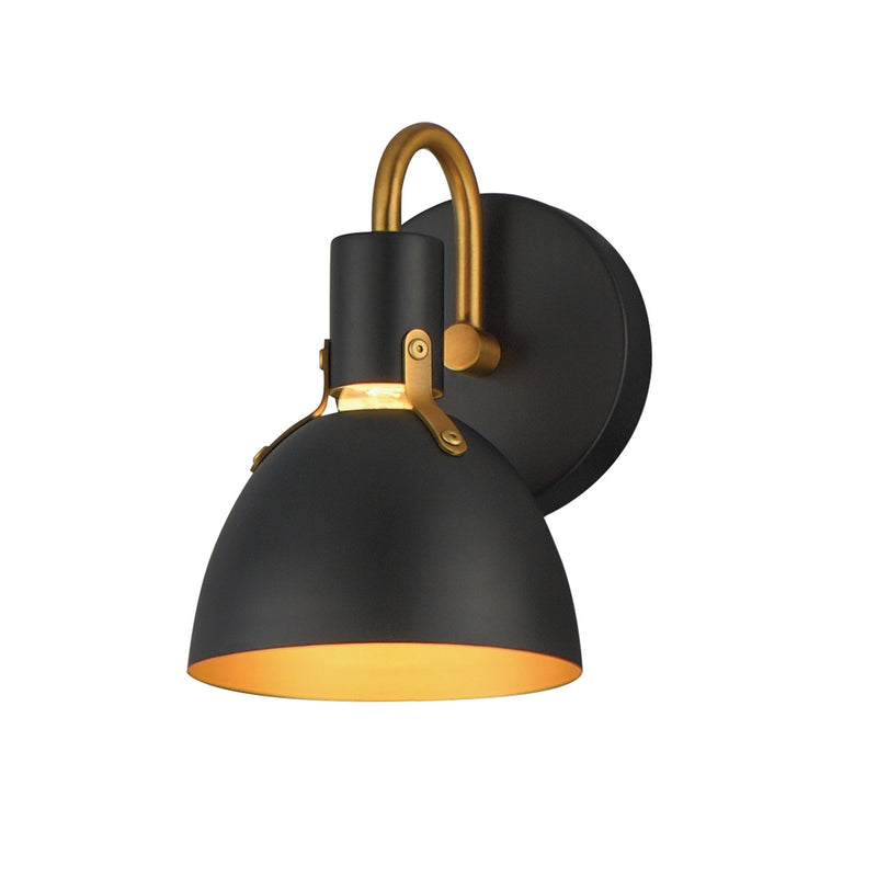 Maxim 12341BKAB One Light Wall Sconce, Black / Antique Brass