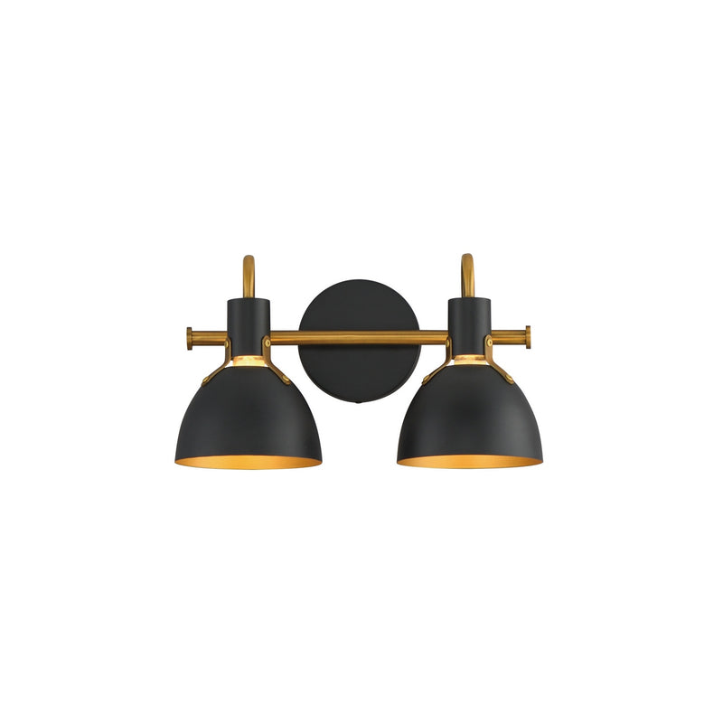 Maxim 12342BKAB Two Light Wall Sconce, Black / Antique Brass