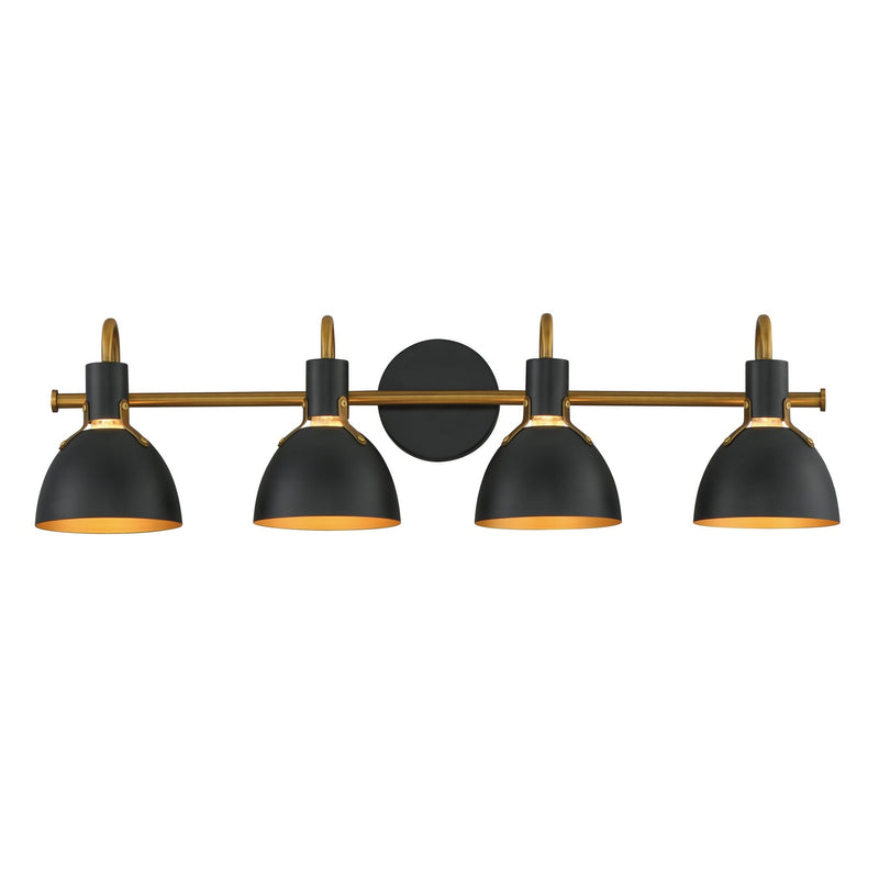 Maxim 12344BKAB Four Light Wall Sconce, Black / Antique Brass