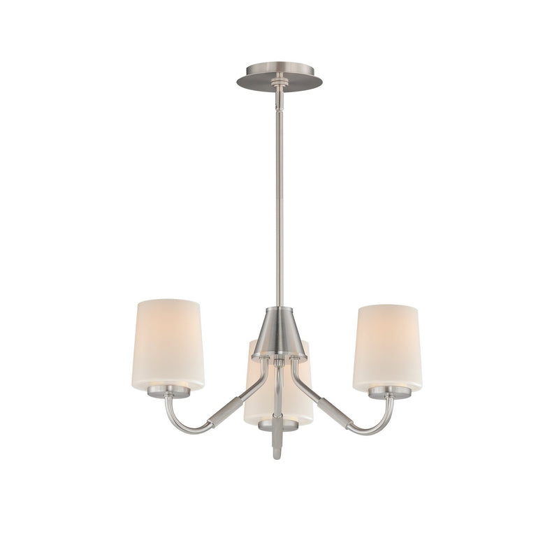 Maxim 12695WTSN Three Light Chandelier, Satin Nickel