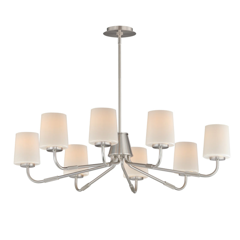 Maxim 12698WTSN Eight Light Chandelier, Satin Nickel