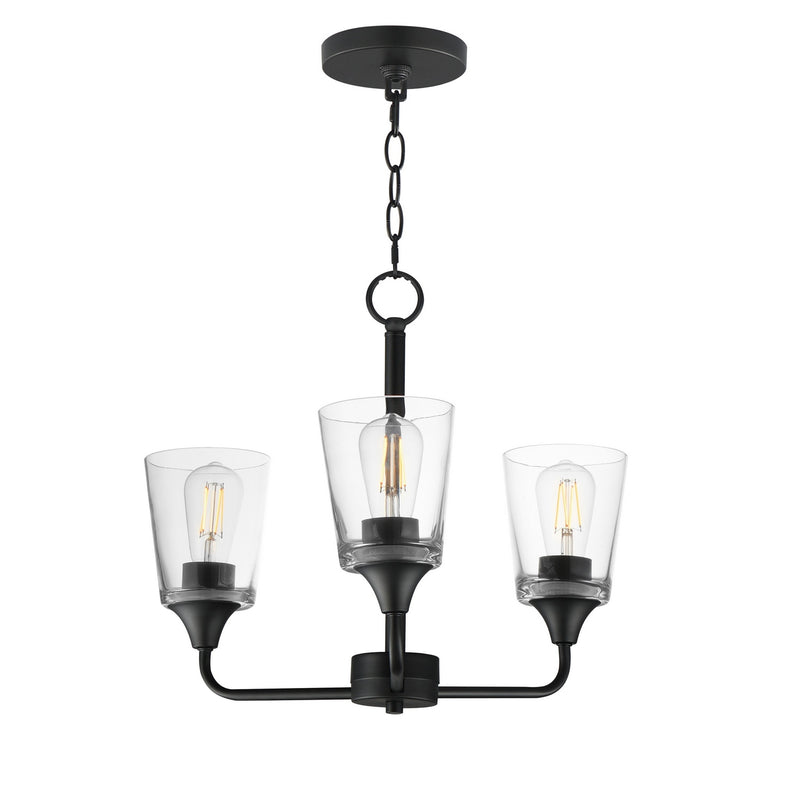 Maxim 12873CLBK Three Light Chandelier, Black