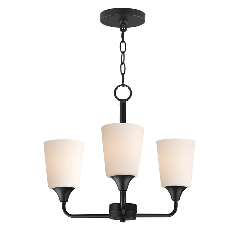 Maxim 12873SWBK Three Light Chandelier, Black