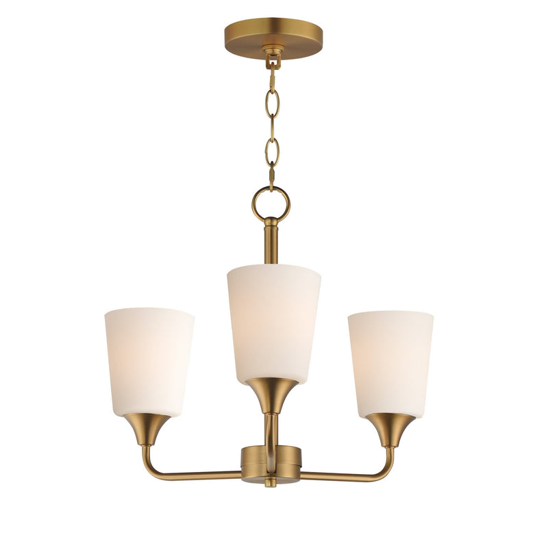 Maxim 12873SWNAB Three Light Chandelier, Natural Aged Brass