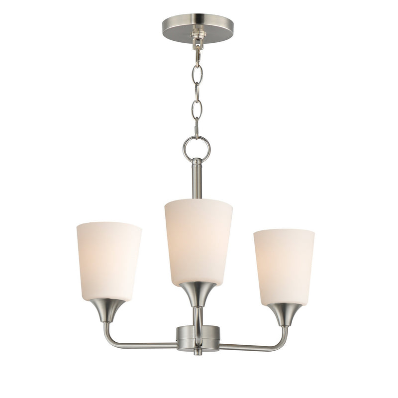 Maxim 12873SWSN Three Light Chandelier, Satin Nickel