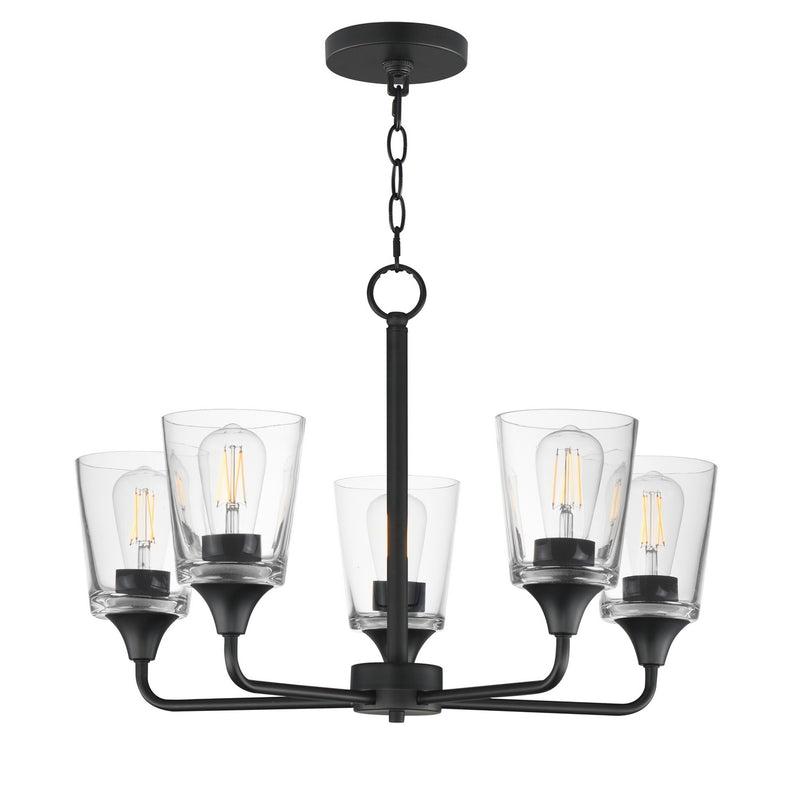 Maxim 12875CLBK Five Light Chandelier, Black